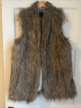Banana Republic Faux Fur Vest in Brown Tones